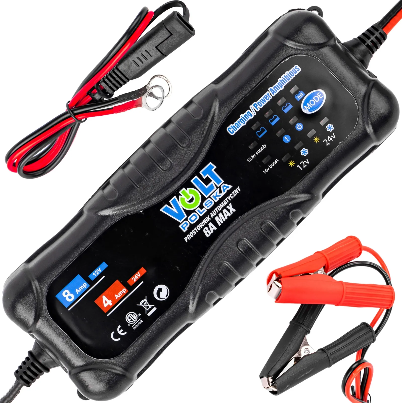 Prostownik ładowarka do akumulatora 12V-24V 8A AUTO VOLT POLSKA