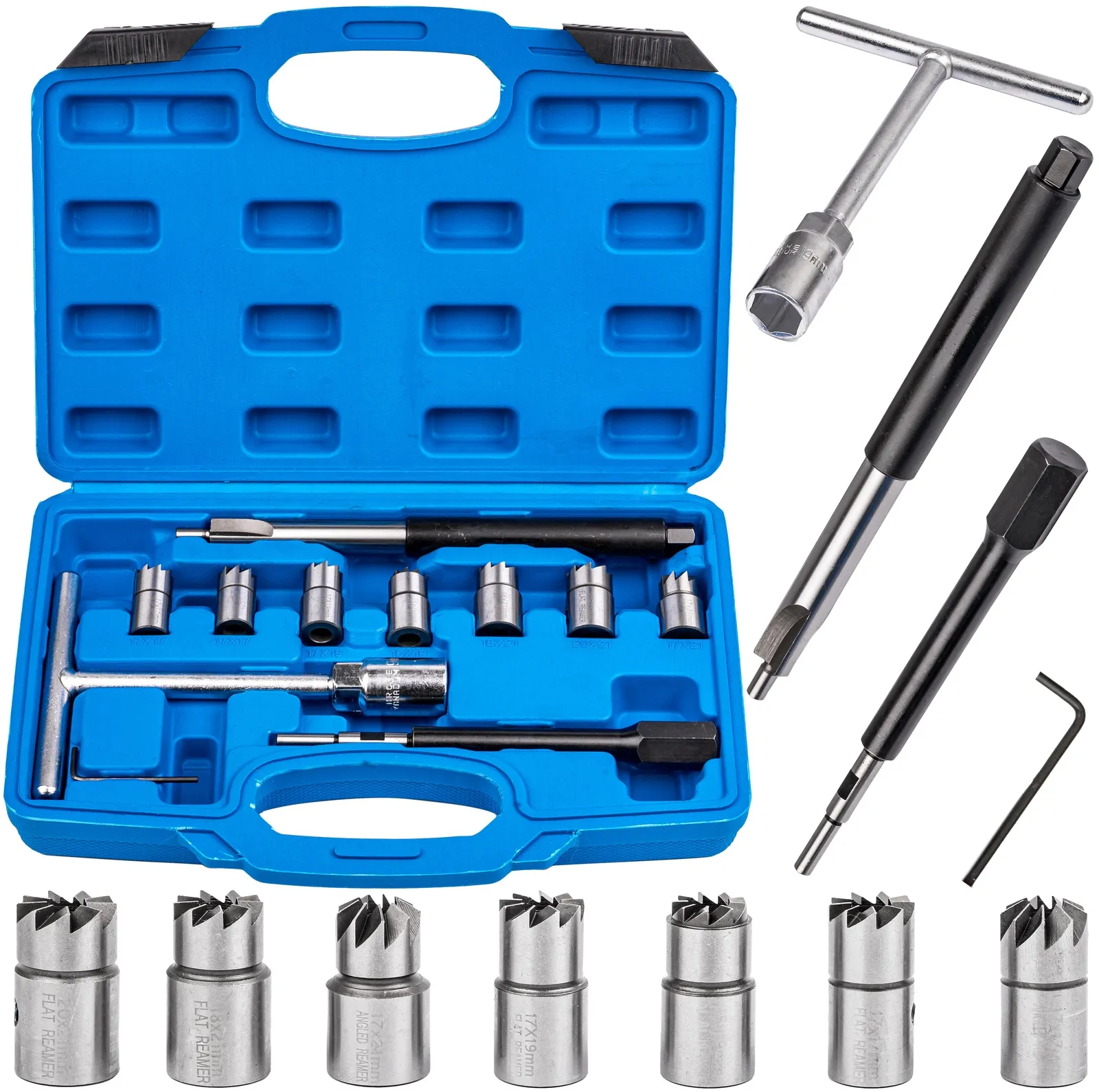 Frezy do gniazd wtryskiwaczy 15-17-19 mm 7 elementów GEKO