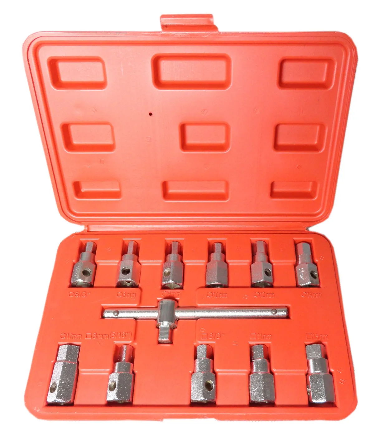 Zestaw kluczy do korków olejowych 3/8" 12 sztuk SILVER