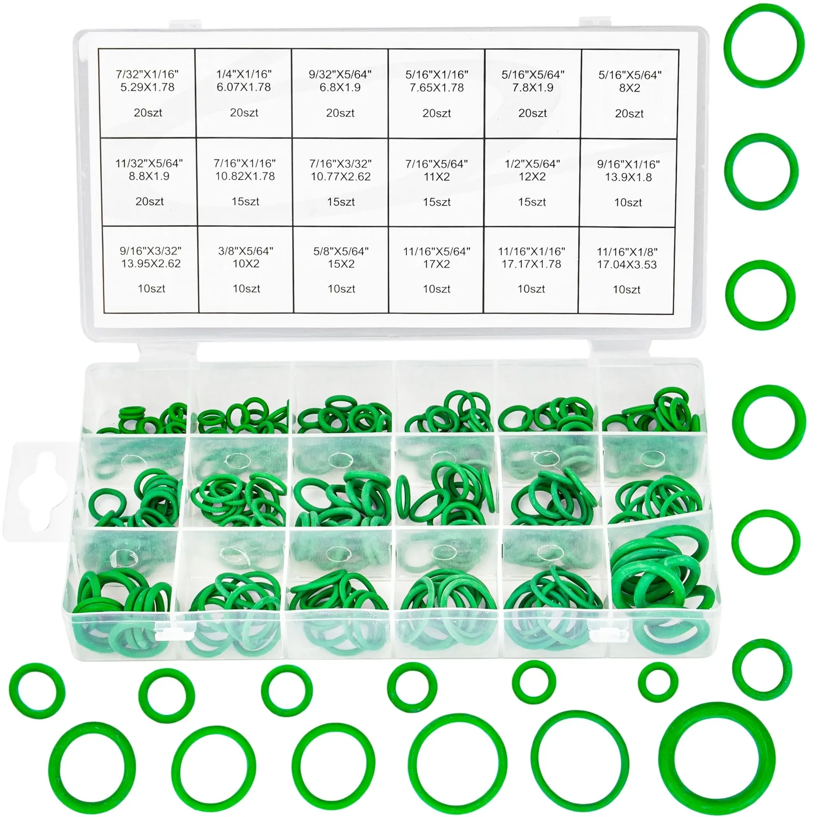 Oringi gumki uszczelki gumowe do klimatyzacji 270 sztuk GEKO