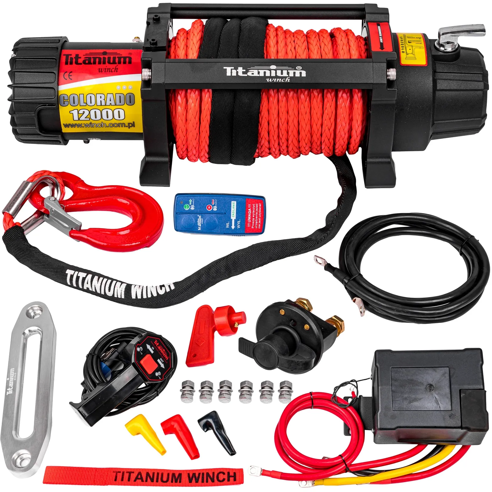 Wyciągarka elektryczna z liną syntetyczną 12000 lbs colorado TITANIUM WINCH