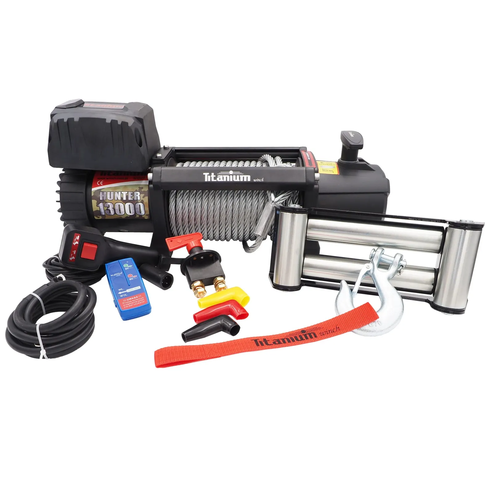 Wyciągarka elektryczna 24v 13000 LBS hunter z liną stalową TITANIUM WINCH