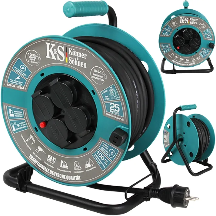 Przedłużacz bębnowy 25 m 4 gniazda KS CR-25M Könner&Söhnen KS