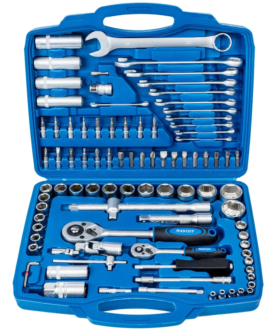 Zestaw kluczy nasadowych oraz płasko-oczkowych TORX 94 MASTIFF