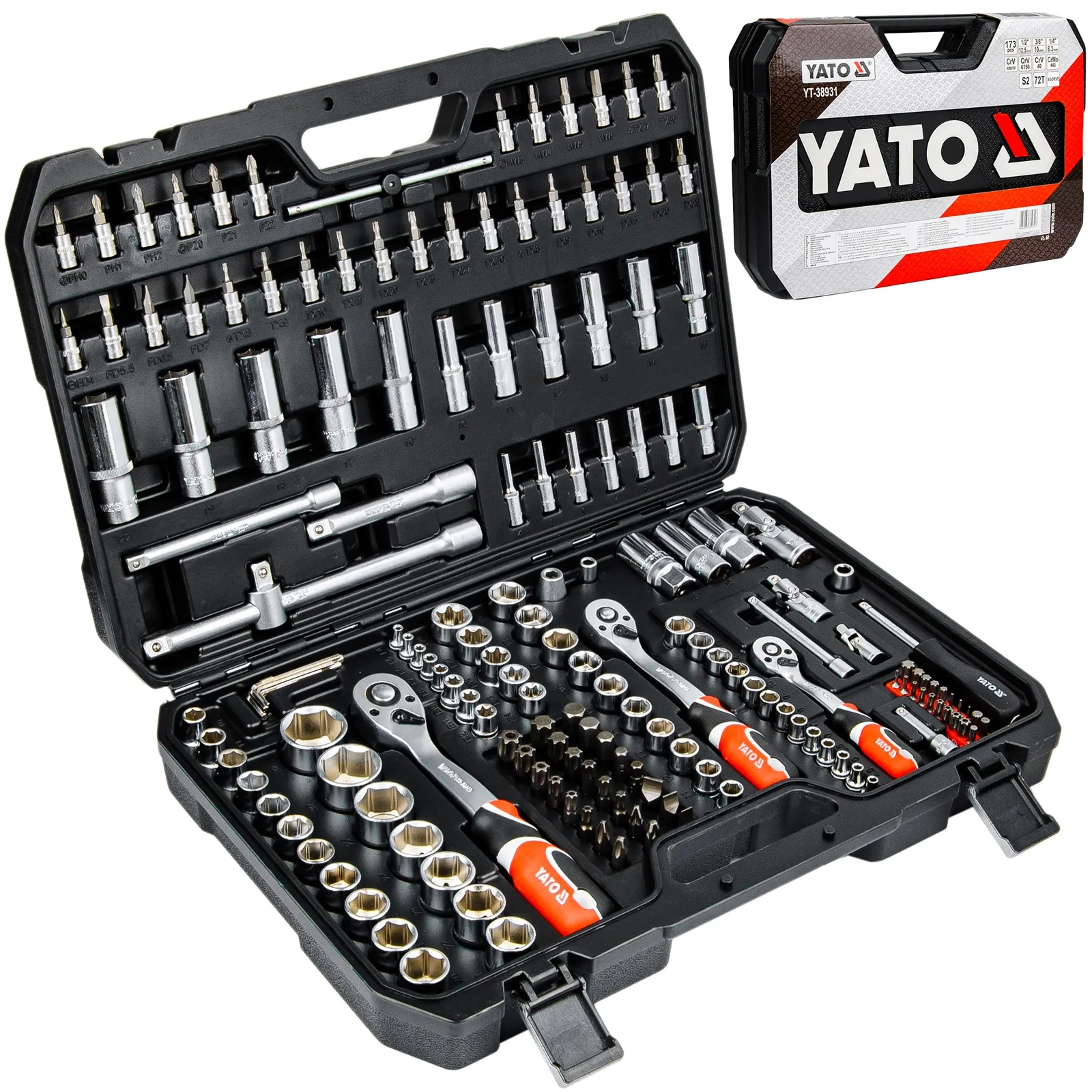 Zestaw kluczy nasadowych 173el YATO