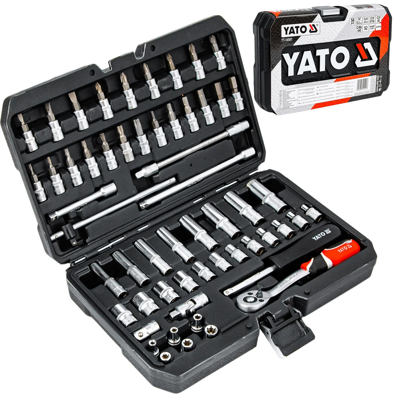 Zestaw kluczy nasadowych bity 56el YT-14501 YATO