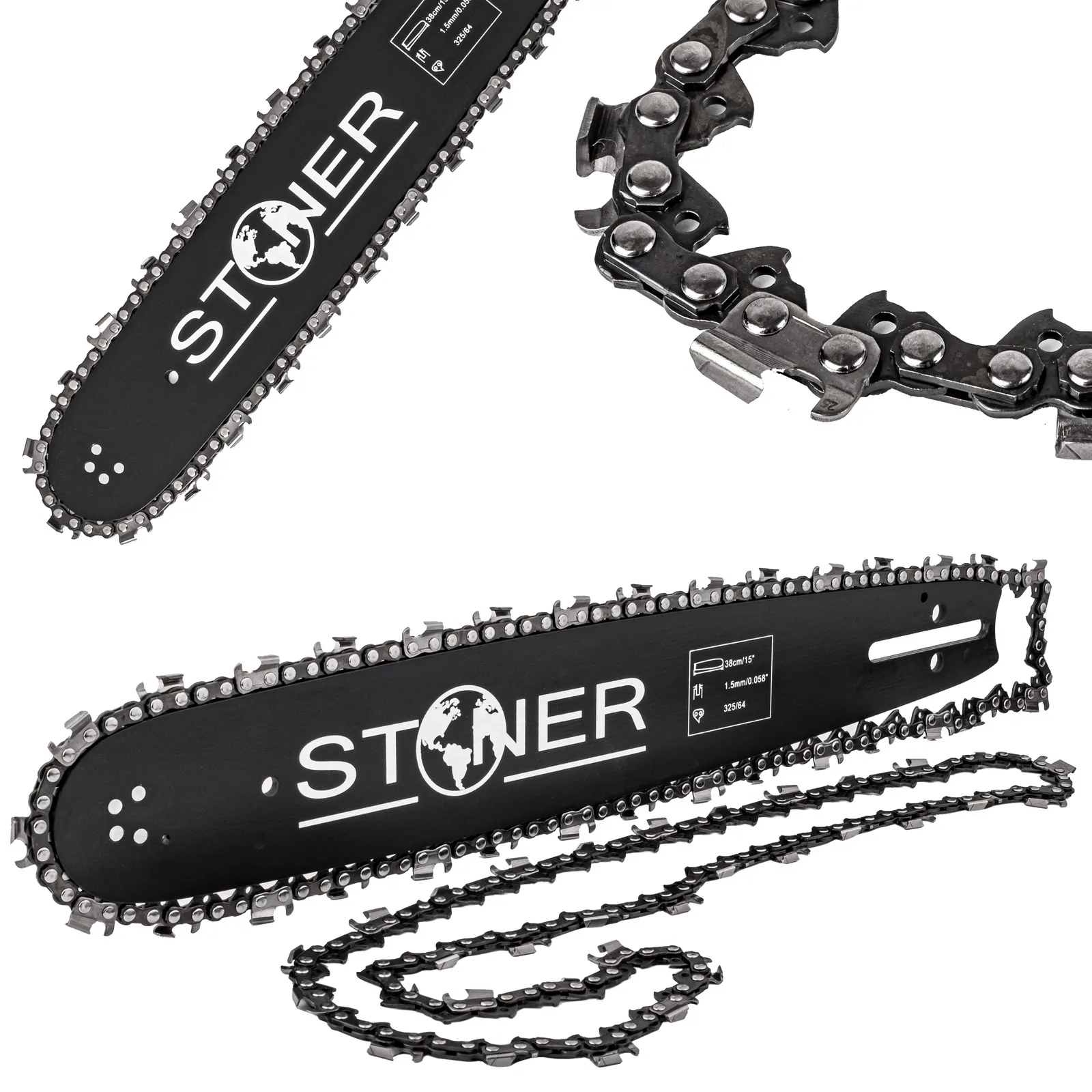 Prowadnica + 2 łańcuchy do piły husqvarna 38cm 325" SILVER