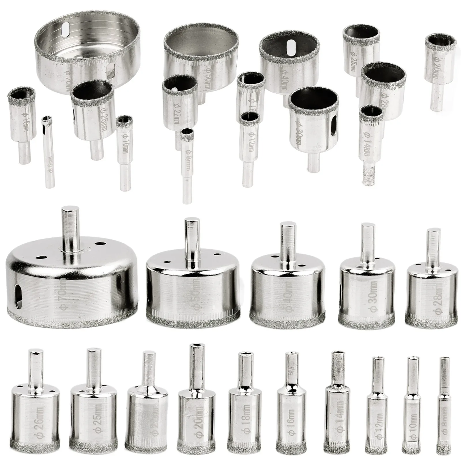 Otwornice diamentowe do gresu płytek szkła 6-70mm FALON-TECH