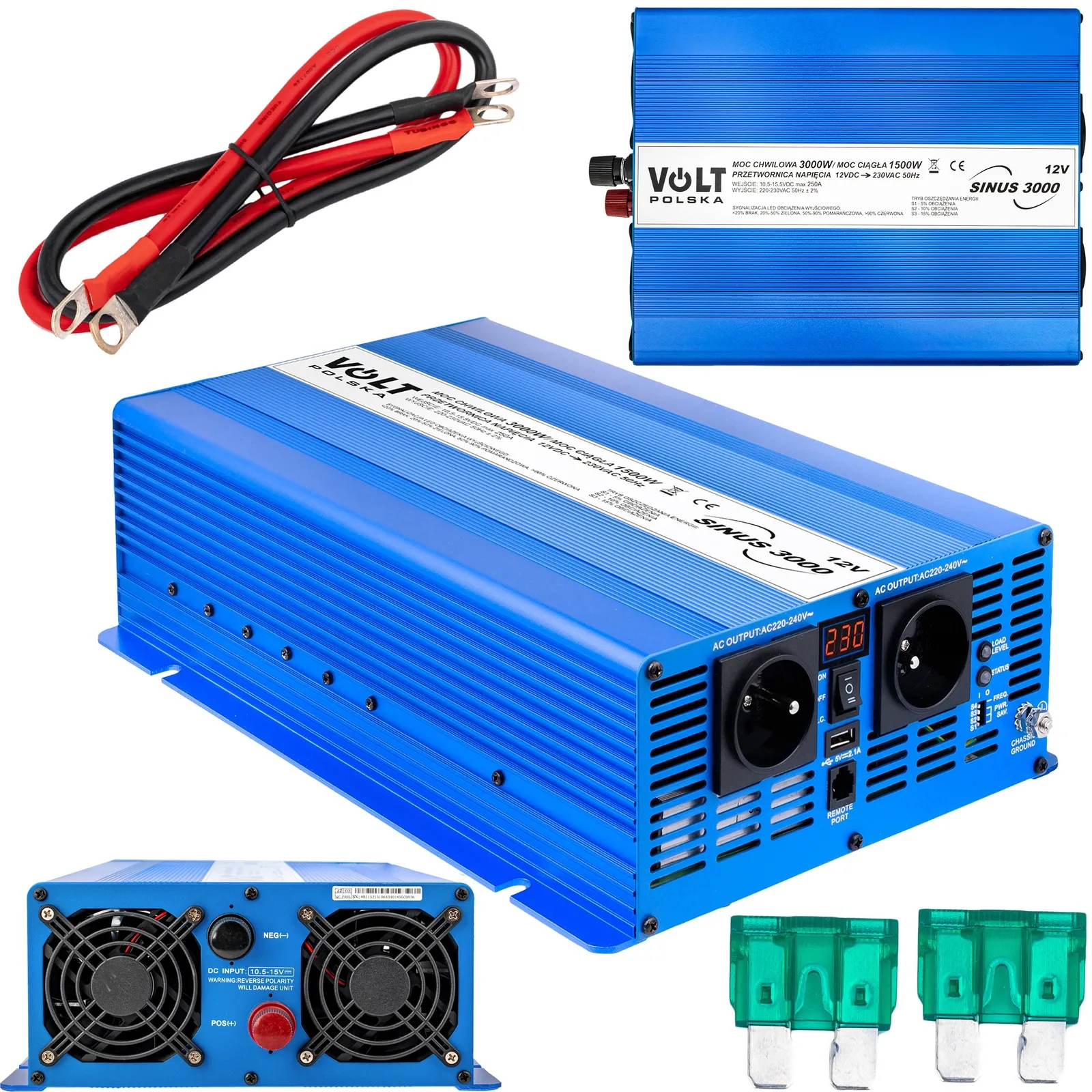 Przetwornica prądu napięcia sinus 12V 230V 3000W VOLT POLSKA