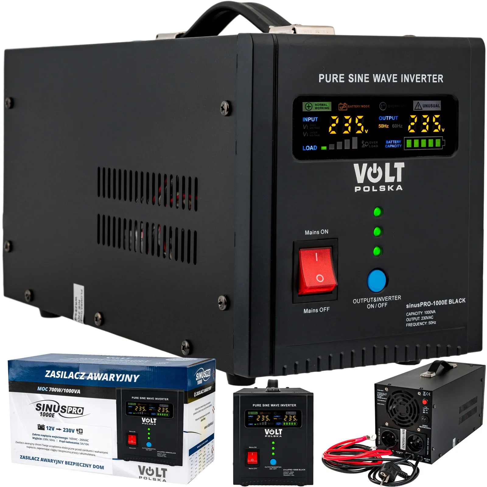 Zestaw zasilacz awaryjny przetwornica ups sinus 1000E 12v + akumulator 100Ah VOLT POLSKA