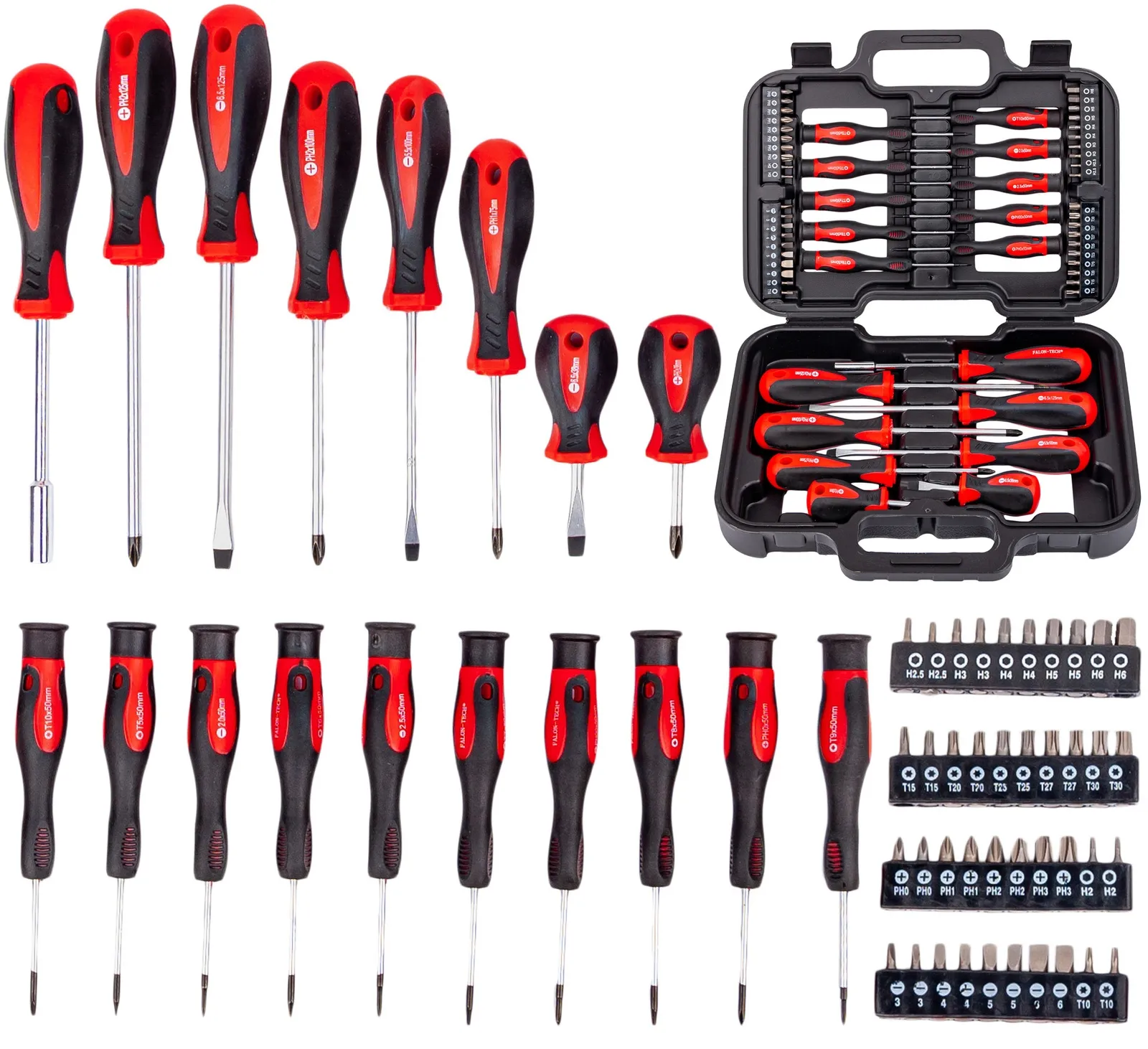 Zestaw wkrętaków śrubokrętów Bitów Precyzyjnych 58el wkrętaki FALON-TECH