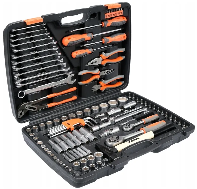 Zestaw narzędziowy klucze nasadowe wkrętaki bity 122 el STOHR 58690 YATO