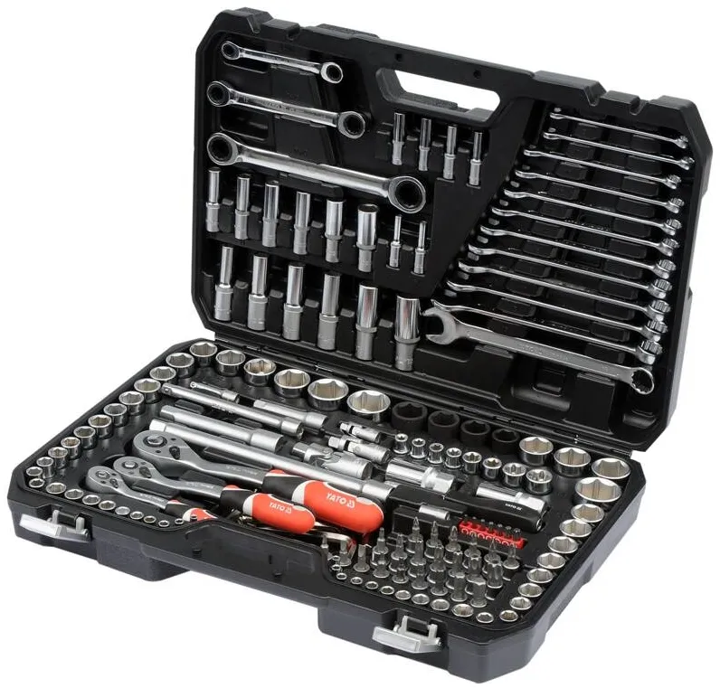 Zestaw narzędziowy klucze nasadowe wkrętaki bity 150el YT-38811 YATO