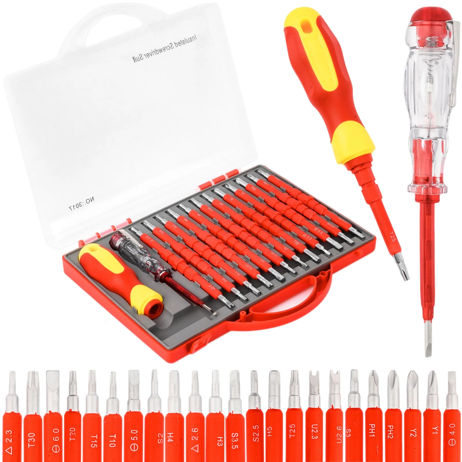 Zestaw wkrętaków śrubokręty izolowane 25 rozmiarów + walizka dla elektryka FALON-TECH