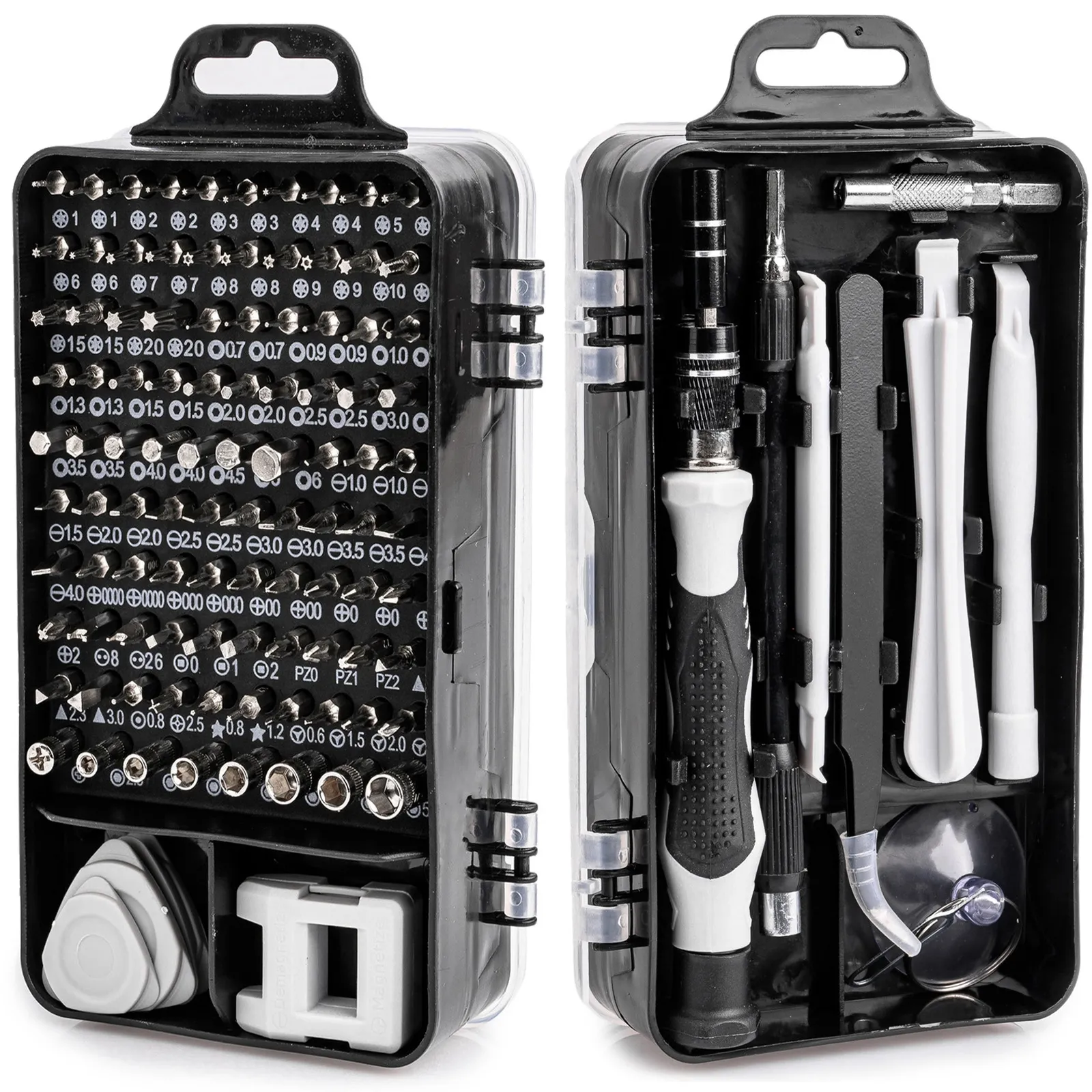 Narzędzia śrubokręty precyzyjne wkrętak bity torx do elektroniki 115 el SILVER