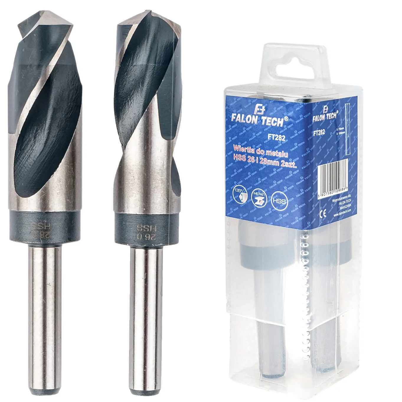 Zestaw wierteł do metalu stali wiertło HSS 2el 26-28 mm FALON-TECH