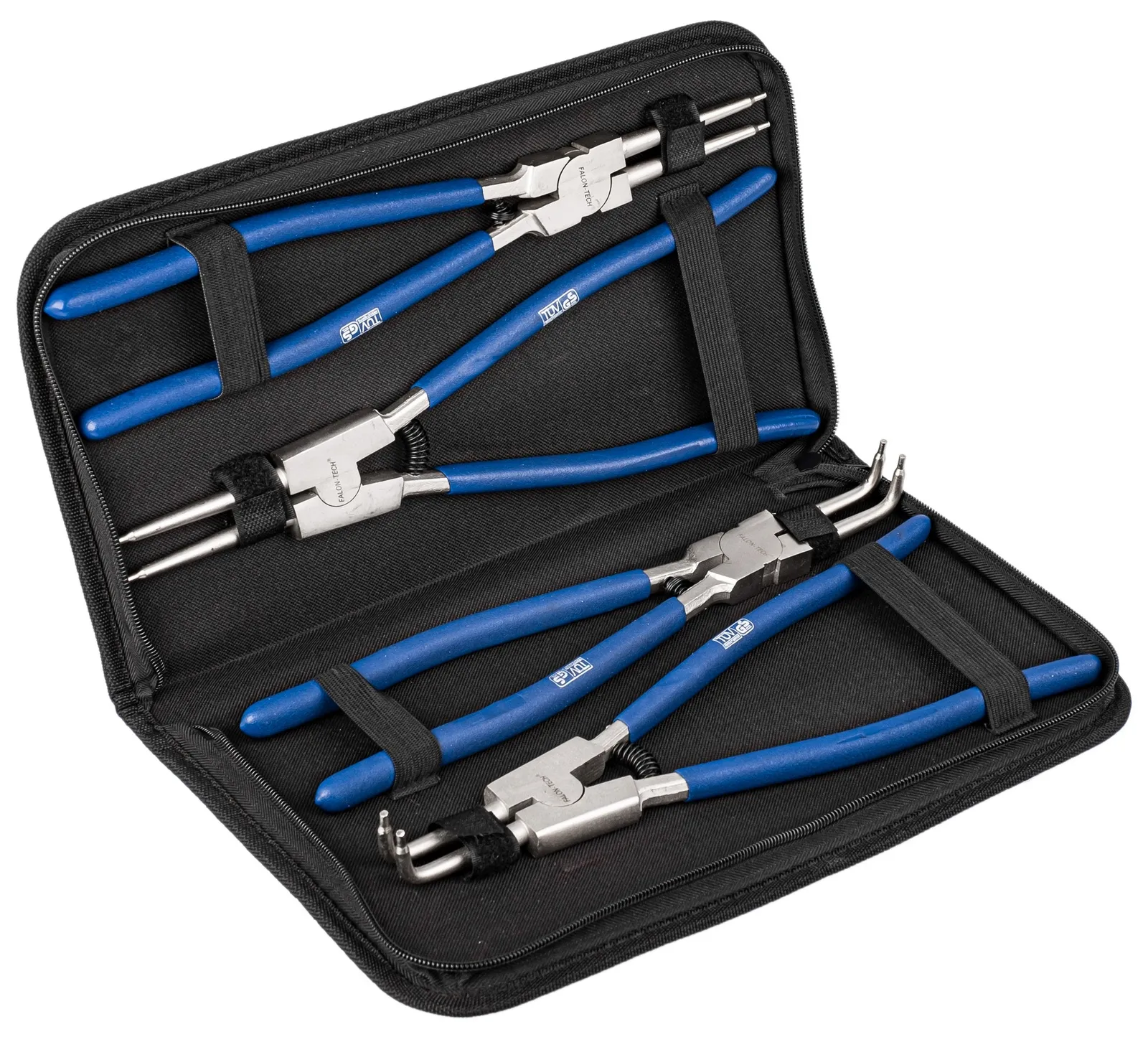 Szczypce okrągłe segera 13" 325mm zestaw 4el duże do pierścieni seegera FALON-TECH