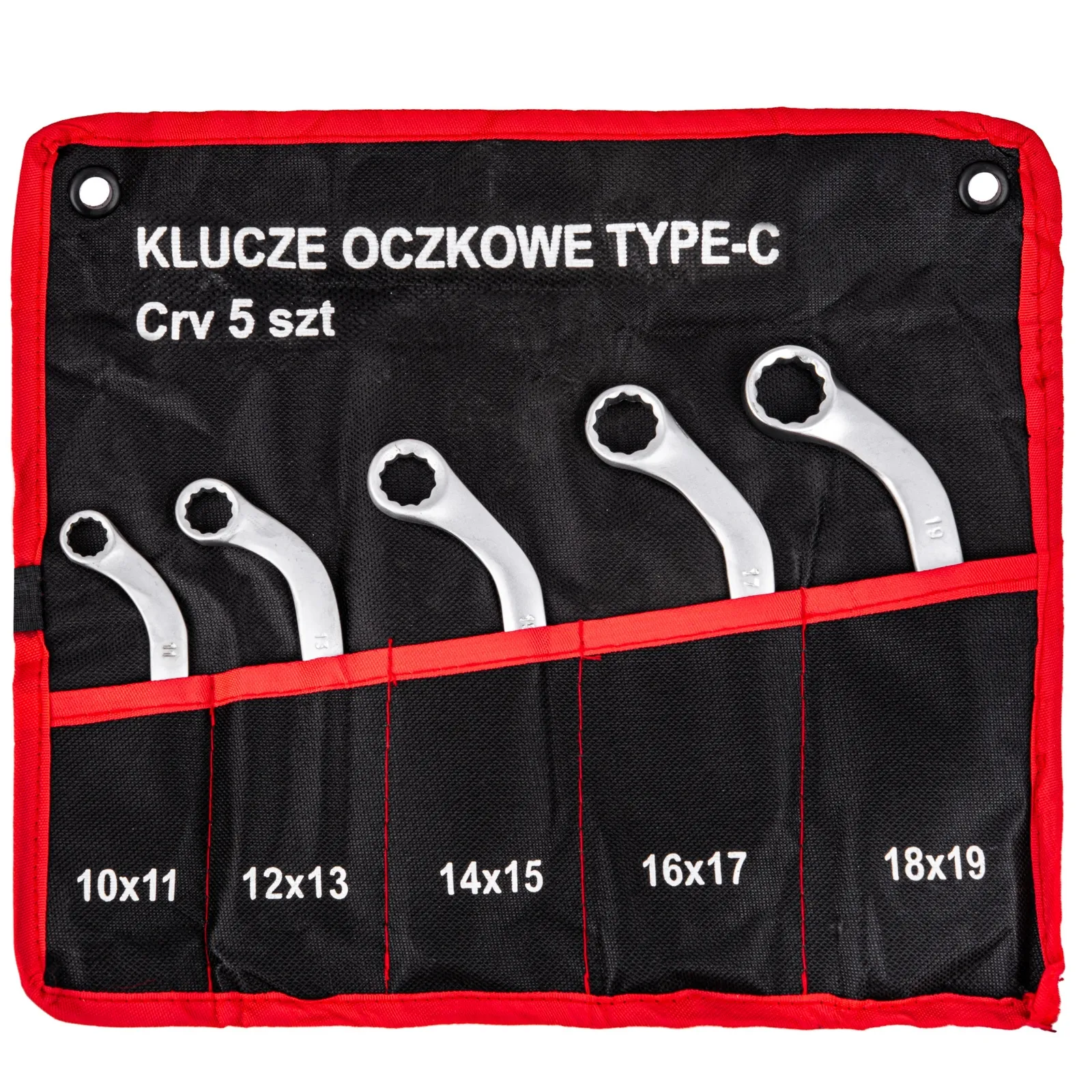 Klucze oczkowe odgięte do alternatorów 10-19 mm Typ C 5 szt. MAR-POL