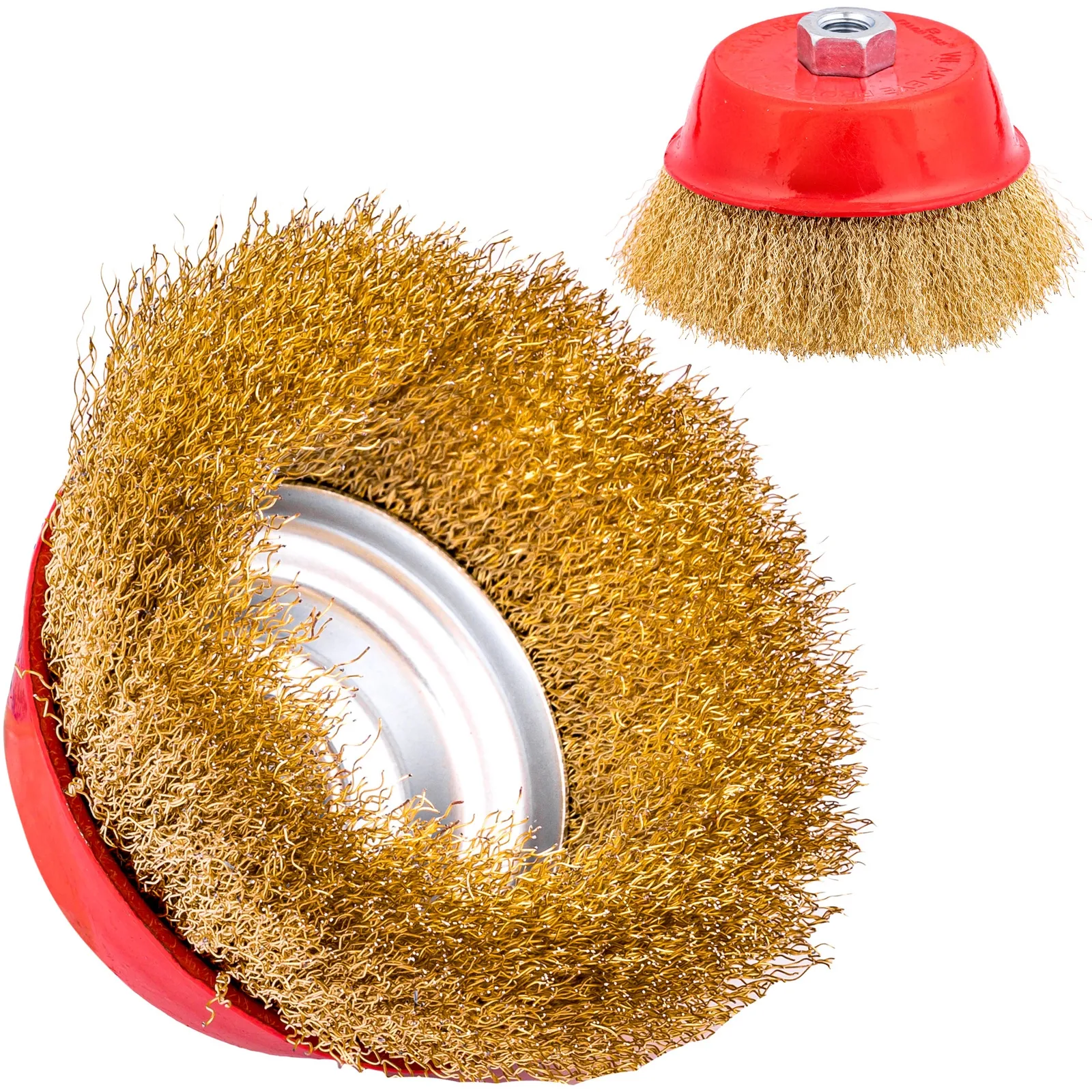 Szczotka druciana do szlifierki miękka mosiądzowana czołowa 125 mm M14 FALON-TECH