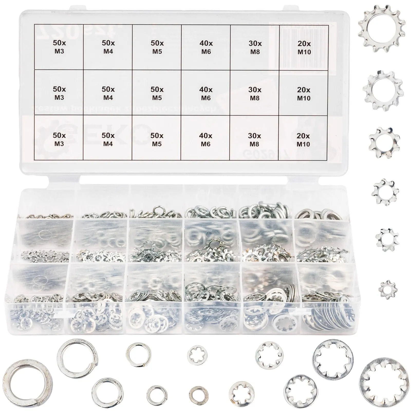 Podkładka podkładki zabezpieczające zestaw 720 szt m3-m10 FALON-TECH