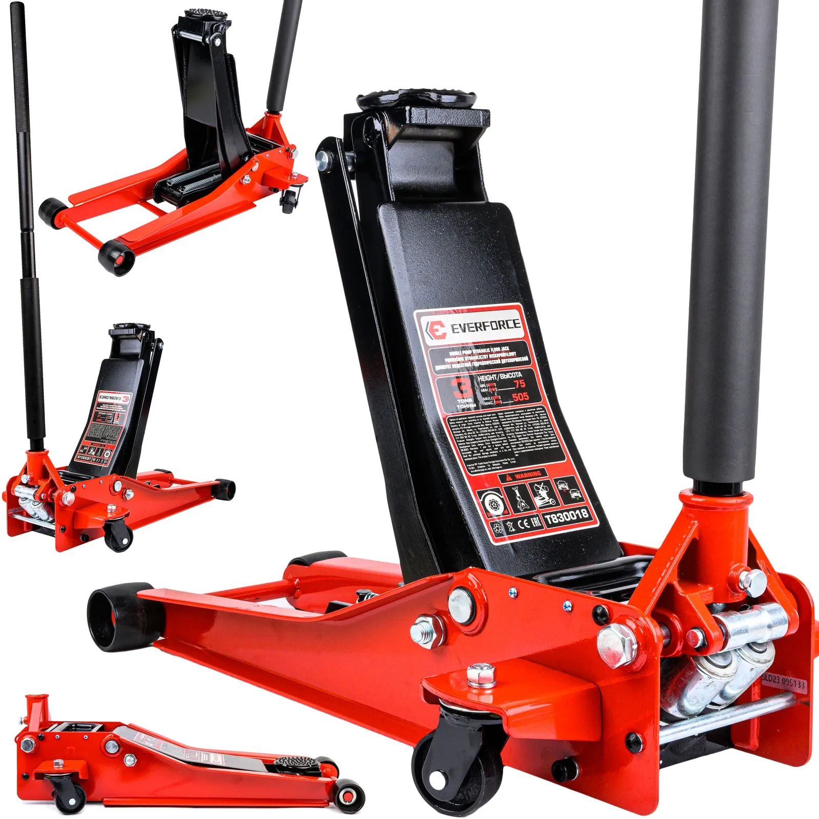 Podnośnik hydrauliczny samochodowy niskoprofilowy 75mm lewarek żaba 3T EVERFORCE