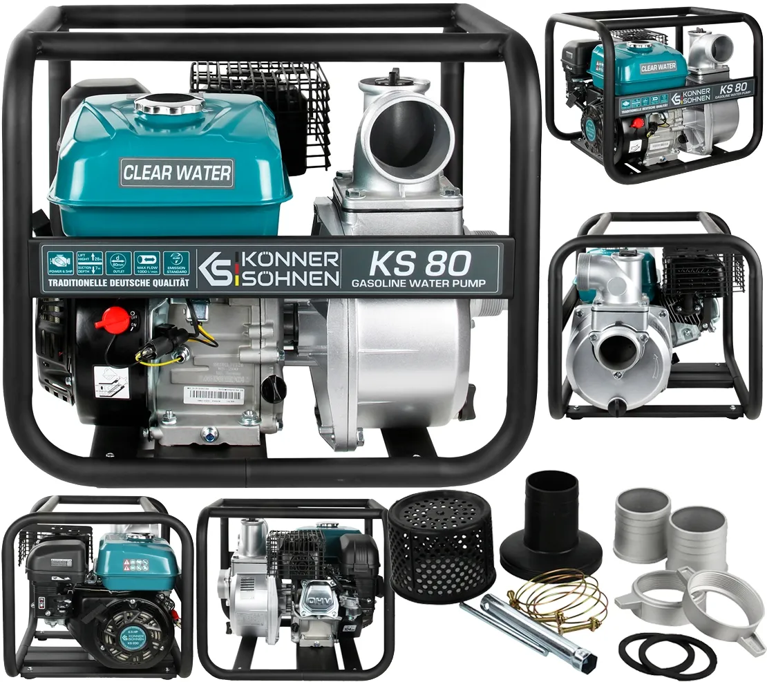 Pompa spalinowa do wody czystej motopompa ogrodowa KS80 7kM 1000l / min Konner&Sohnen KS