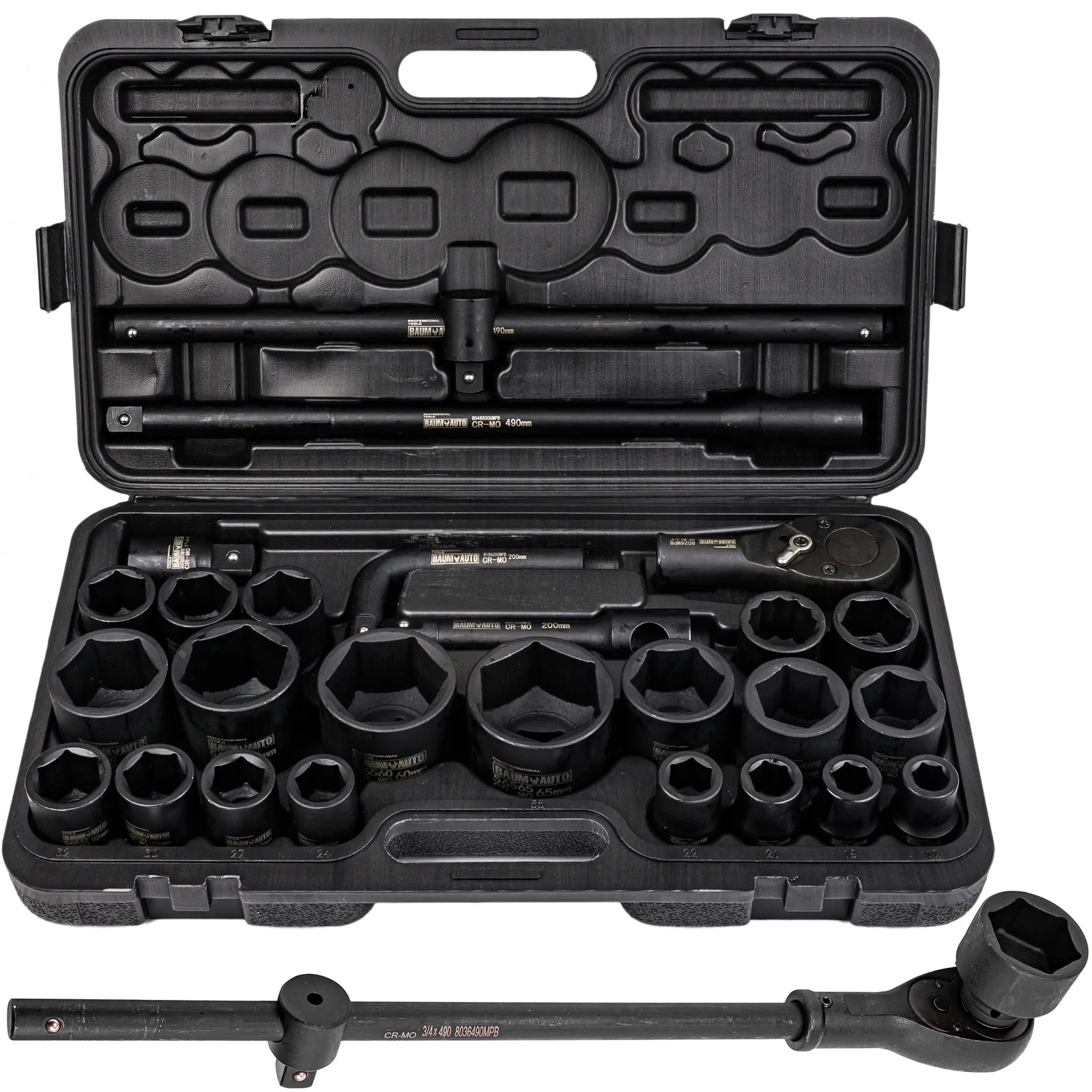 Zestaw klucze nasadowe nasadki udarowe do kół mocne 3/4" 26el TIR BRAUM AUTO