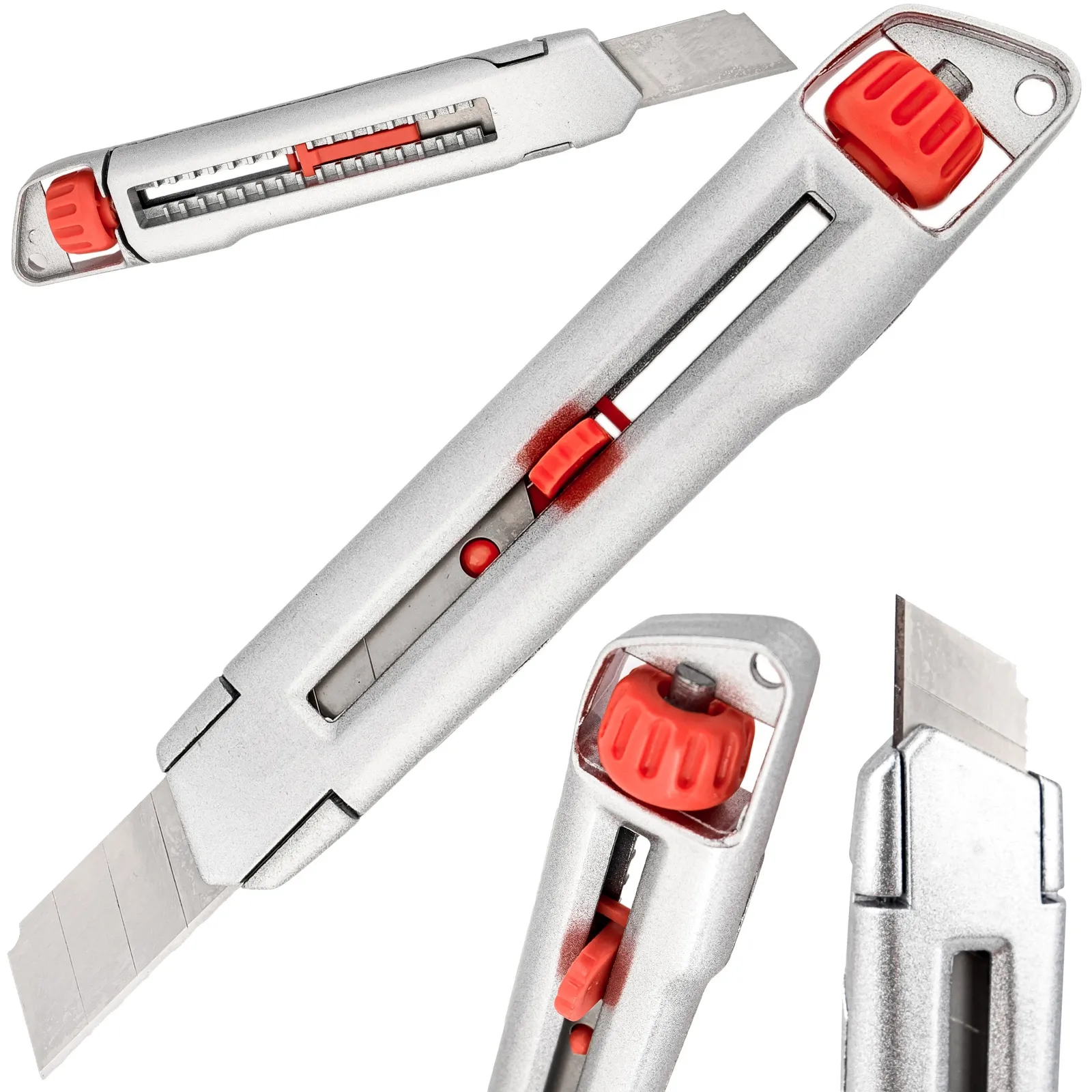 Nóż metalowy uniwersalny 18 mm do tapet wykładzin blokada ostrza FALON-TECH