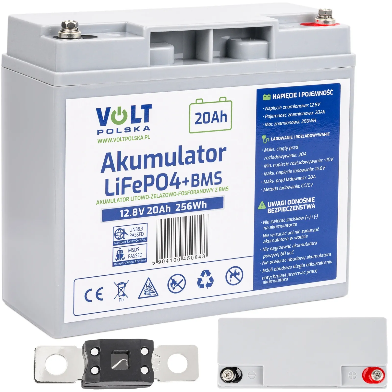 Akumulator LifePO4 12V 20Ah BMS UPS bezobsługowy do łodzi kampera VOLT POLSKA