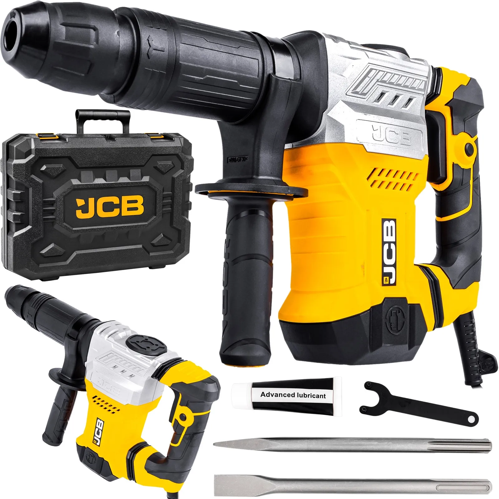 Lekki młot udarowy wyburzeniowy sds max 2 dłuta walizka 15J 1300w JCB