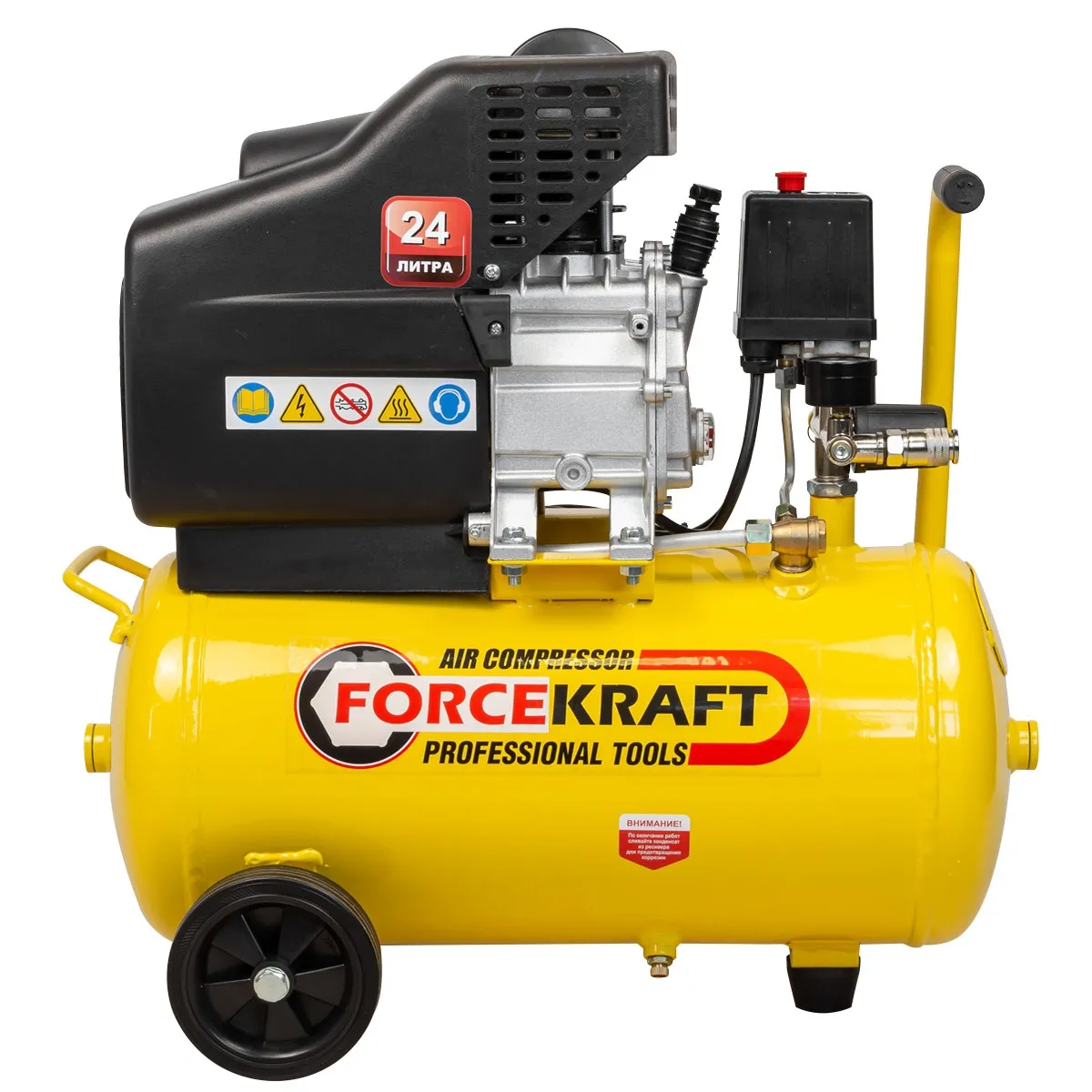Sprężarka cichy kompresor olejowy 24l do prób ciśnieniowych 8 bar FORCEKRAFT