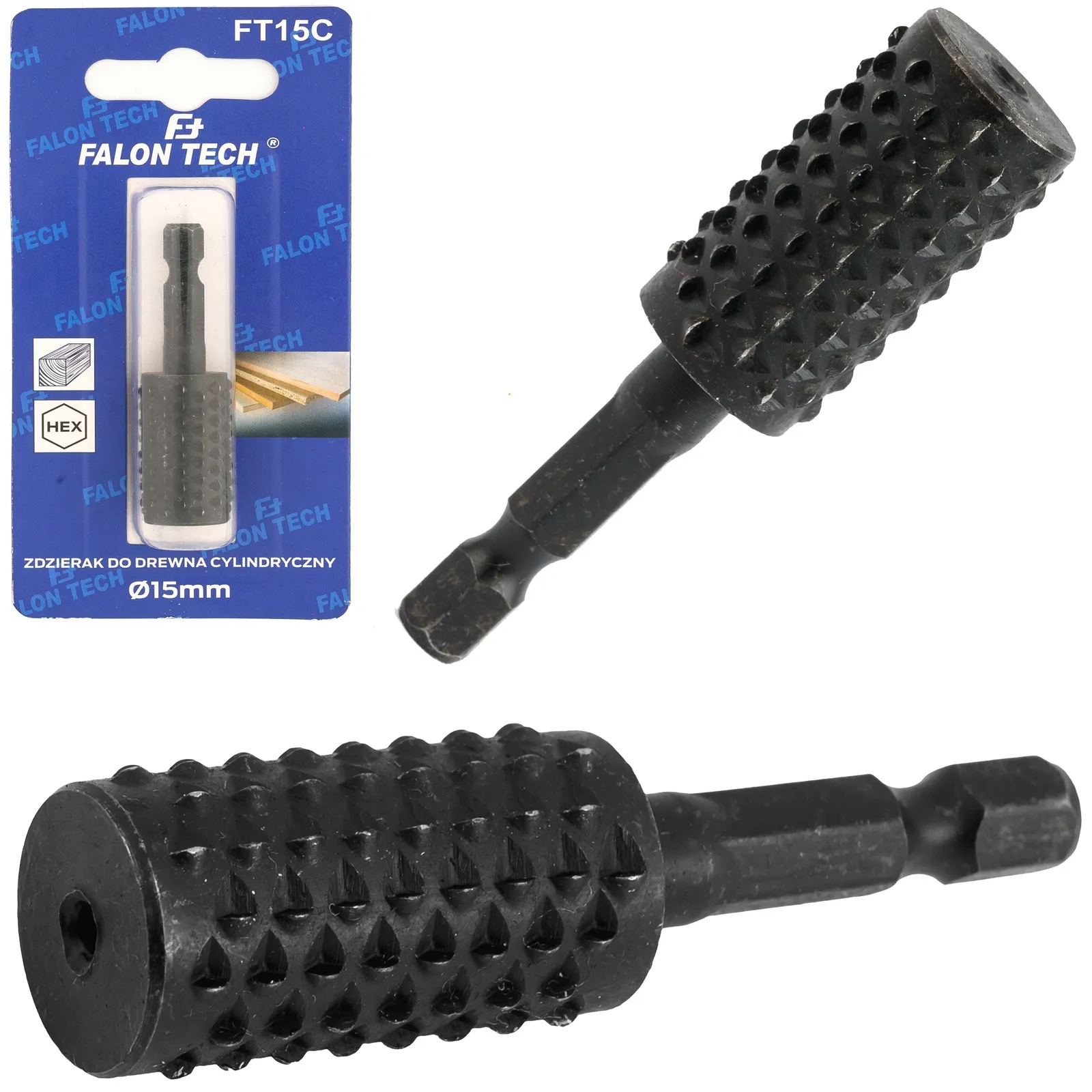 Zdzierak cylindryczny frez tarnik do drewna 15mm FALON TECH
