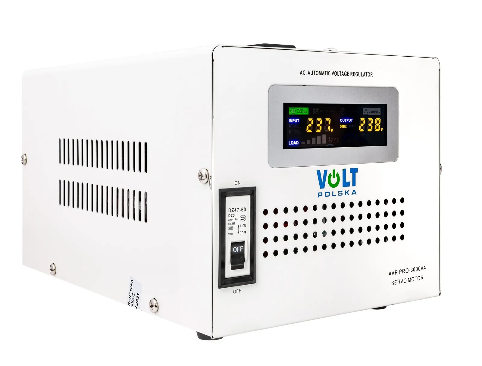 Stabilizator napięcia AVR PRO 3000 VA SERVO 3% do agregat VOLT POLSKA
