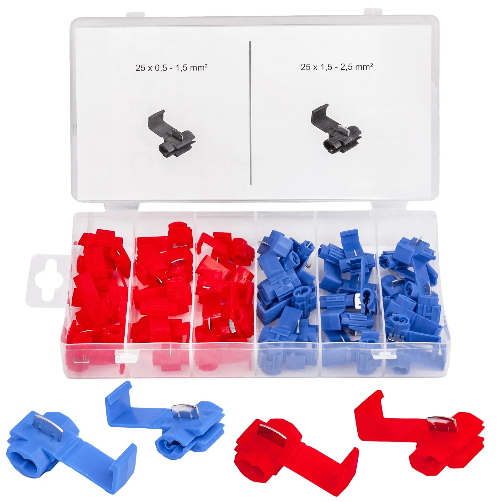 Szybkozłączki elektryczne kabel złączki zaciskowe konektory zestaw 50el FALON-TECH