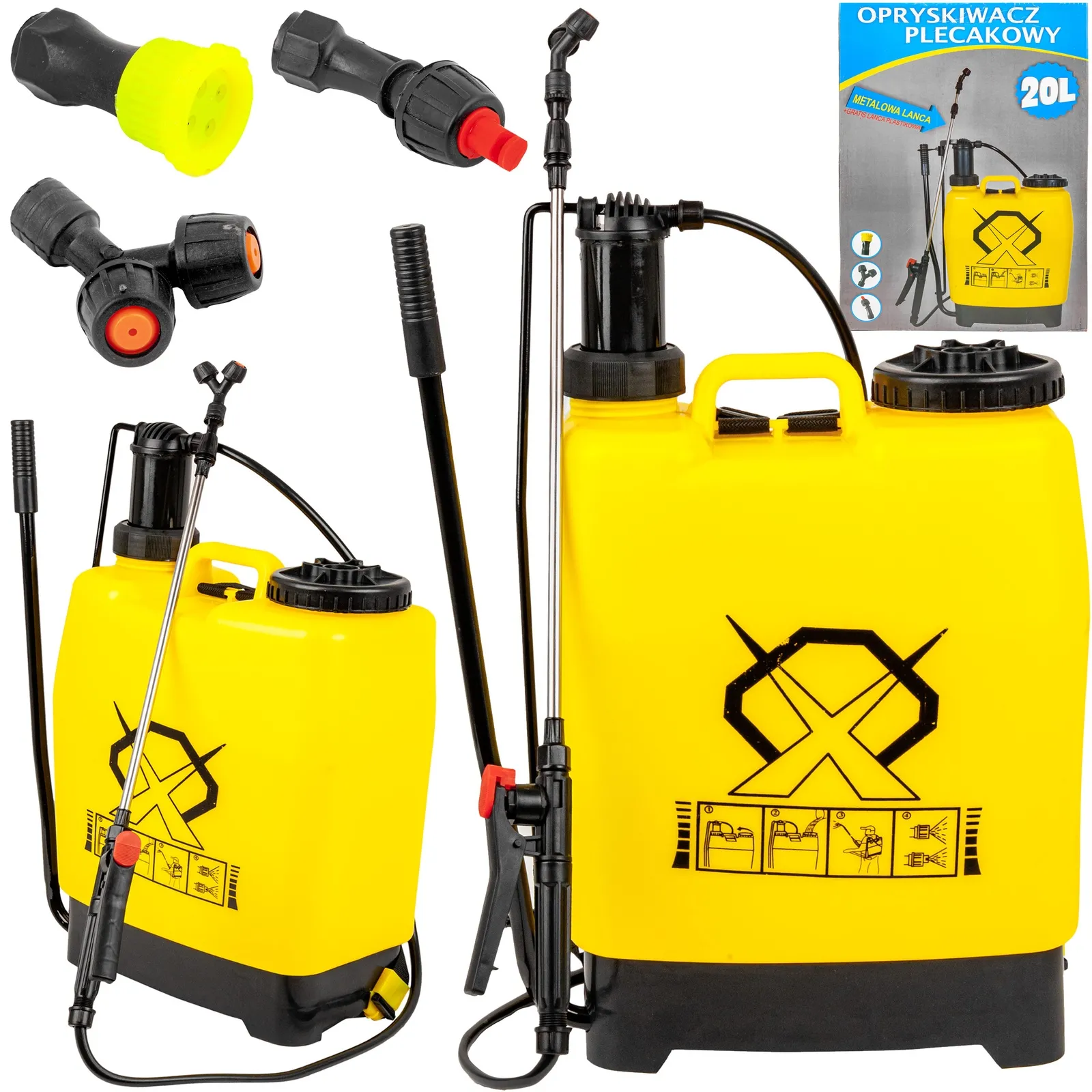 Opryskiwacz Ciśnieniowy Plecakowy Ręczny 20L (3 dysze) MAR-POL