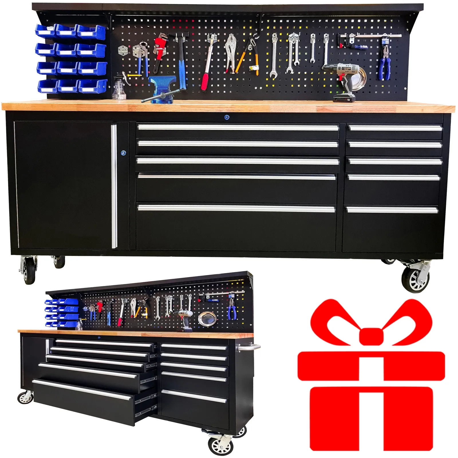 Duży Stół Wózek warsztatowy szafka narzędziowa XXL + grzejnik WIFI GRATIS