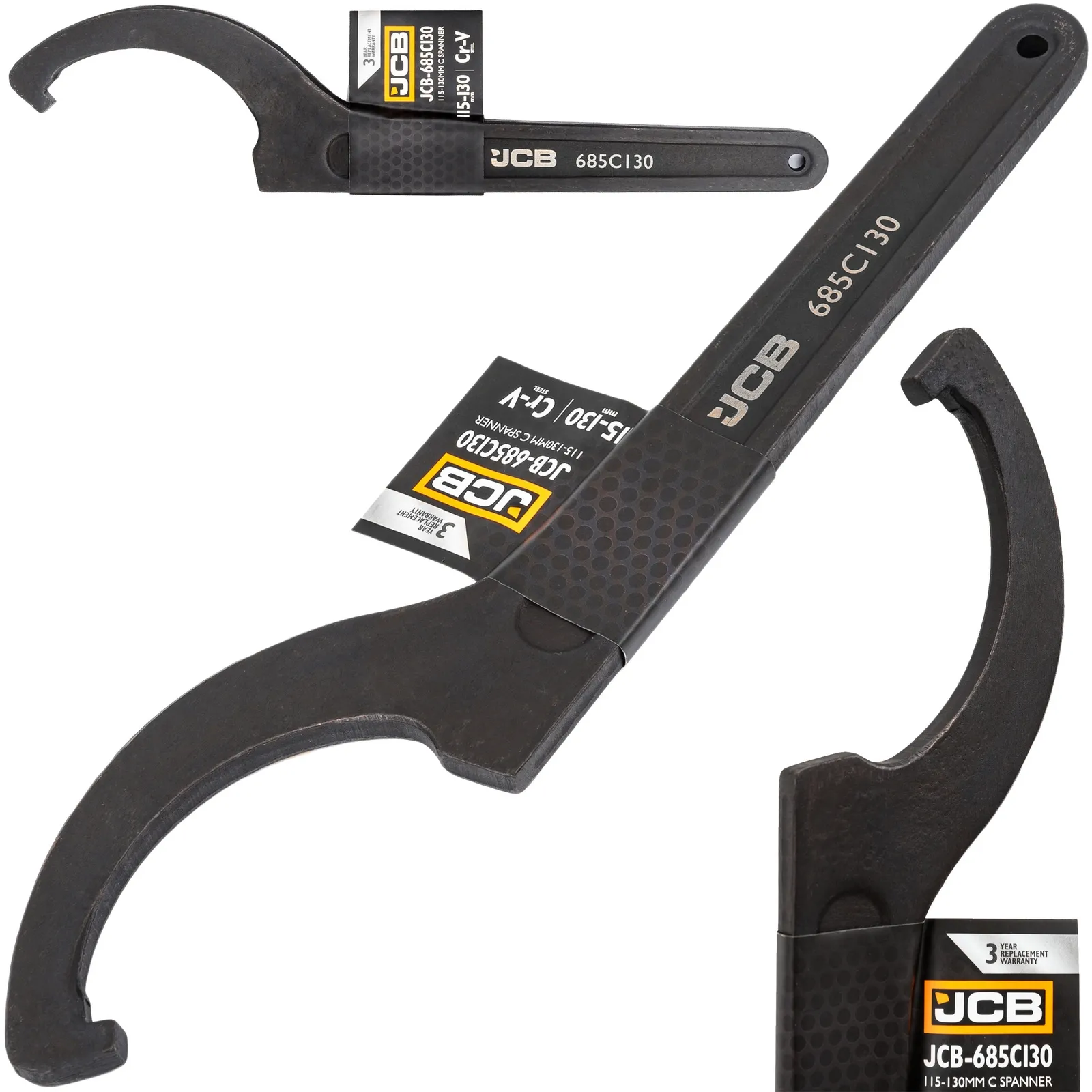 Klucz hakowy z noskiem pazurem nastawny do nakrętek 115-130 mm JCB