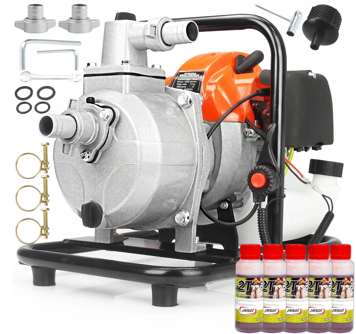 Pompa spalinowa do wody nawadniania motopompa ogrodowa 1" DEMON + 5x Olej 100ml