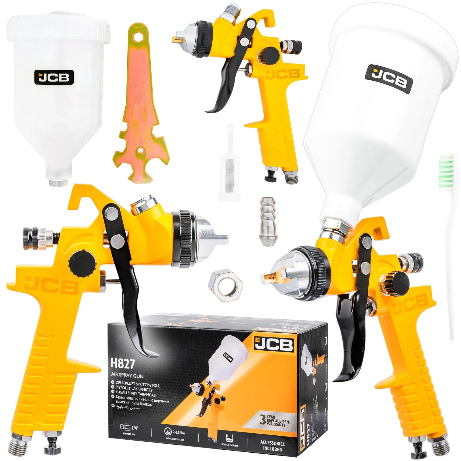 Pistolet malarski lakierniczy do malowania pneumatyczny 1.4 mm 600ml JCB