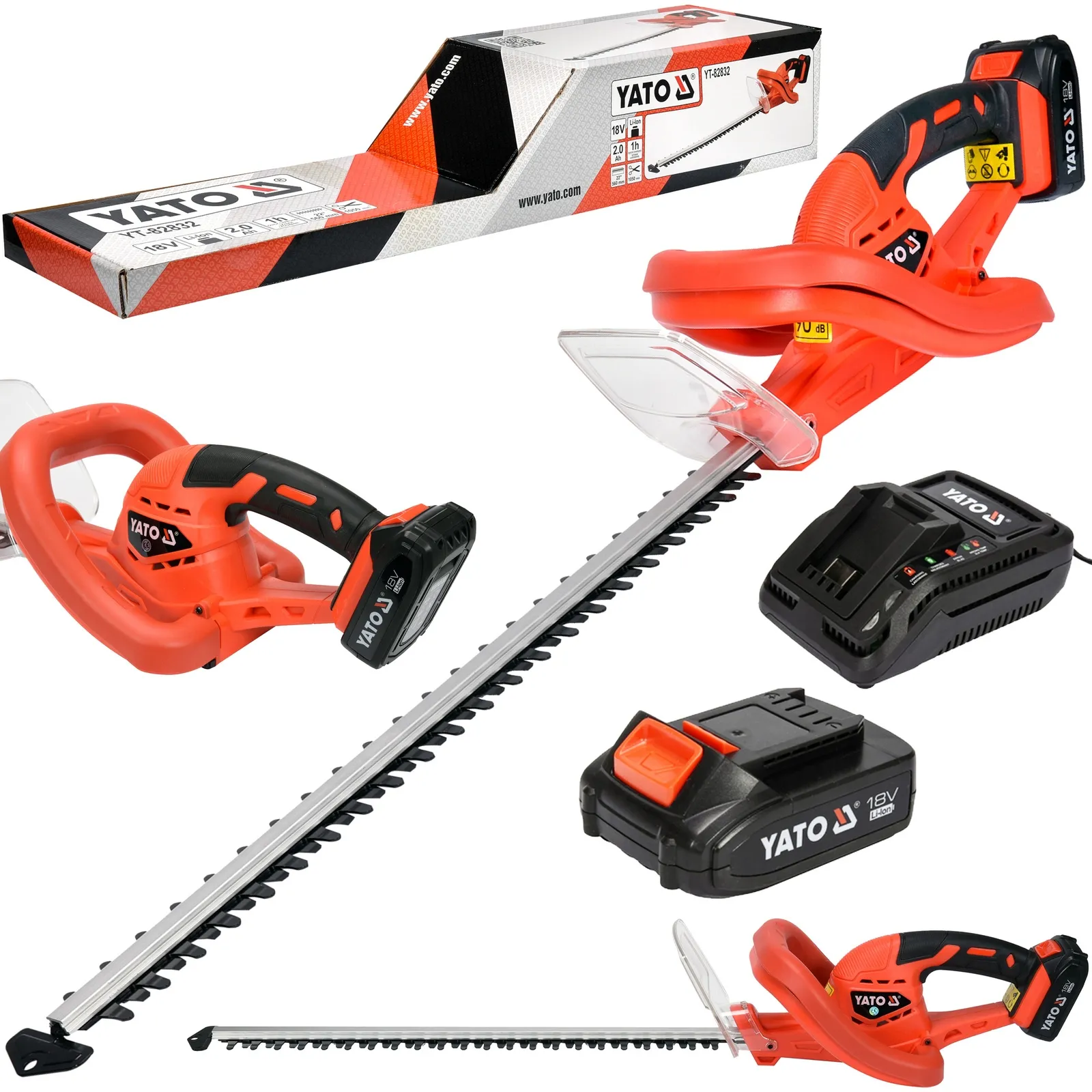 Nożyce do żywopłotu akumulatorowe elektryczne 18V + 2ah 560 mm YT-82832 YATO