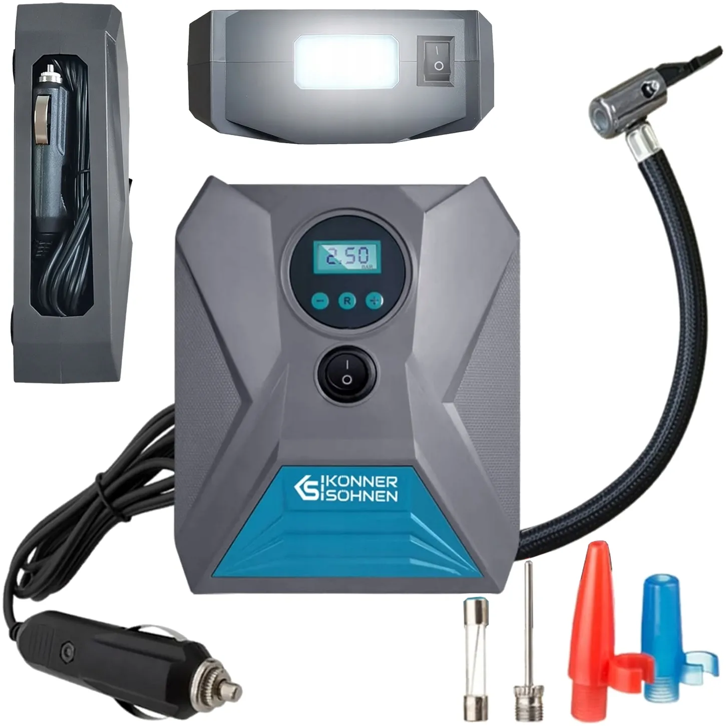 Kompresor samochodowy pompka rowerowa sprężarka do roweru auta 10 bar 12V KS Könner & Söhnen