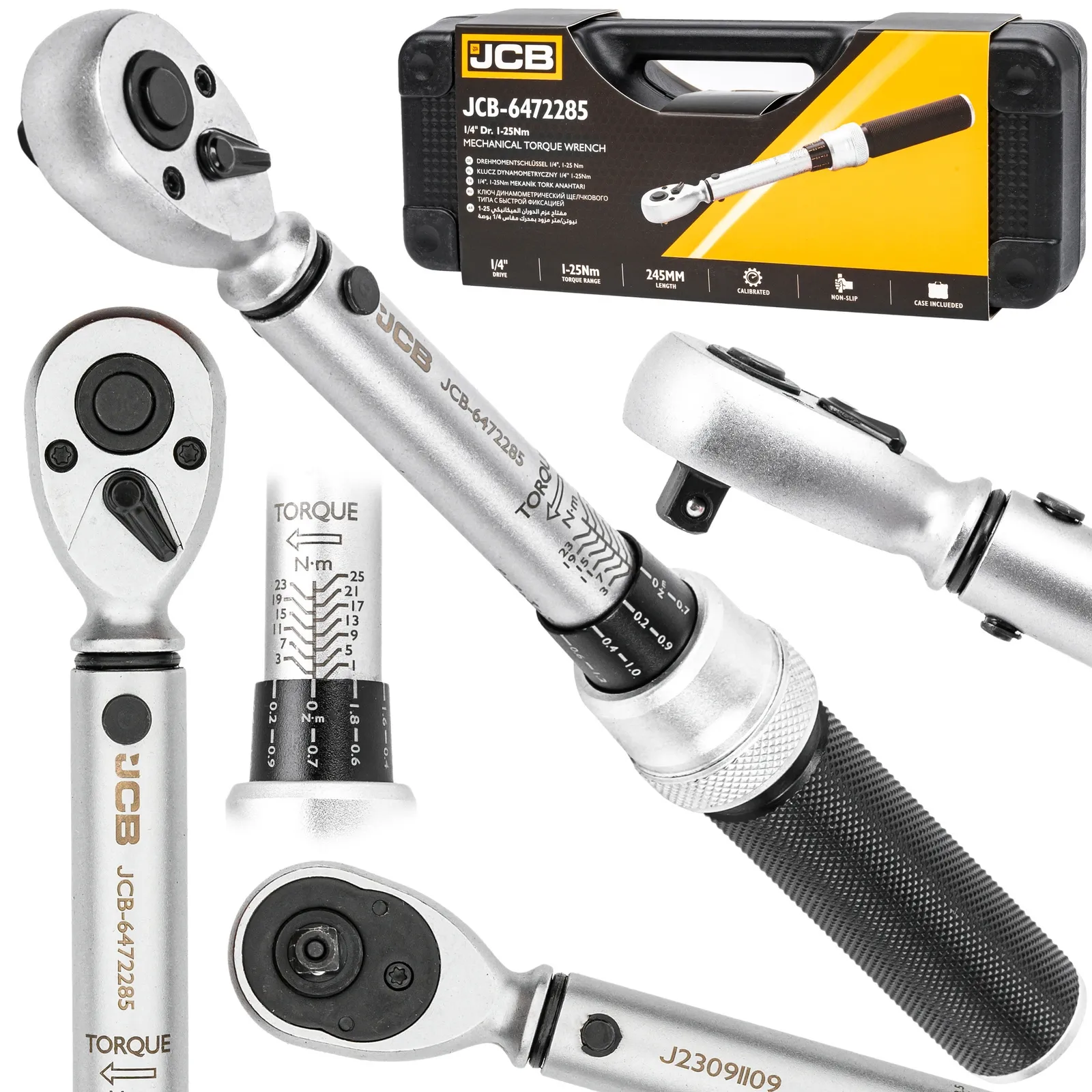 Klucz dynamometryczny z blokadą etui certyfikat kalibracji 1-25Nm 1/4" JCB