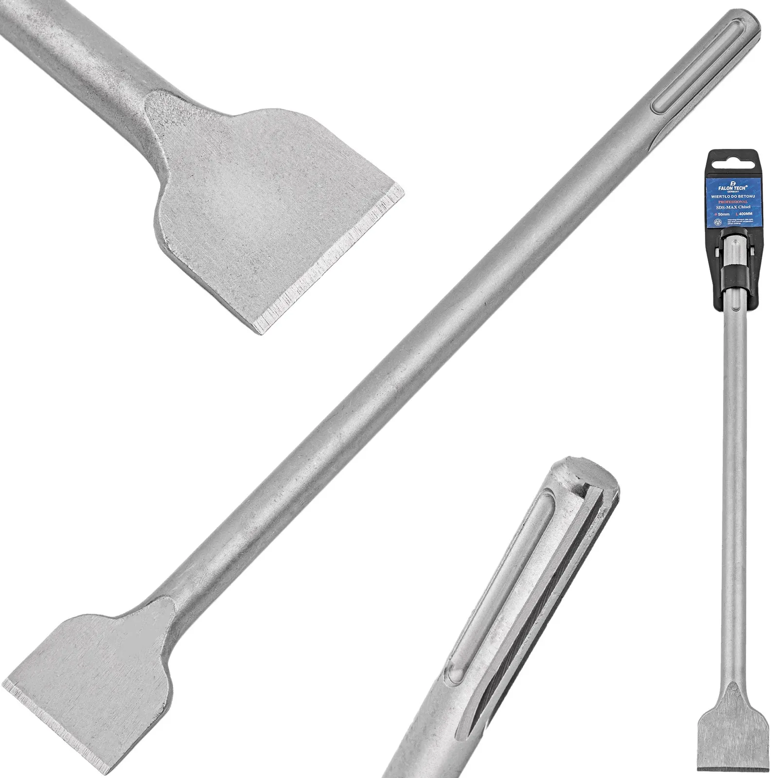 Dłuto SDS MAX 50/400 mm płaskie szerokie do młota FALON-TECH