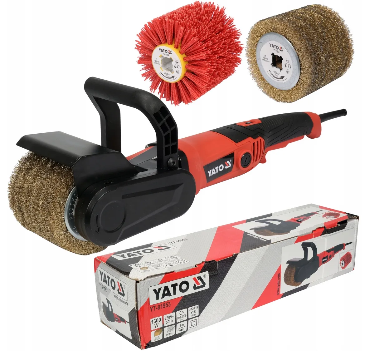 Satyniarka szlifierka walcowa do stali drewna satynowania + 2 x szczotka YT-81953 YATO