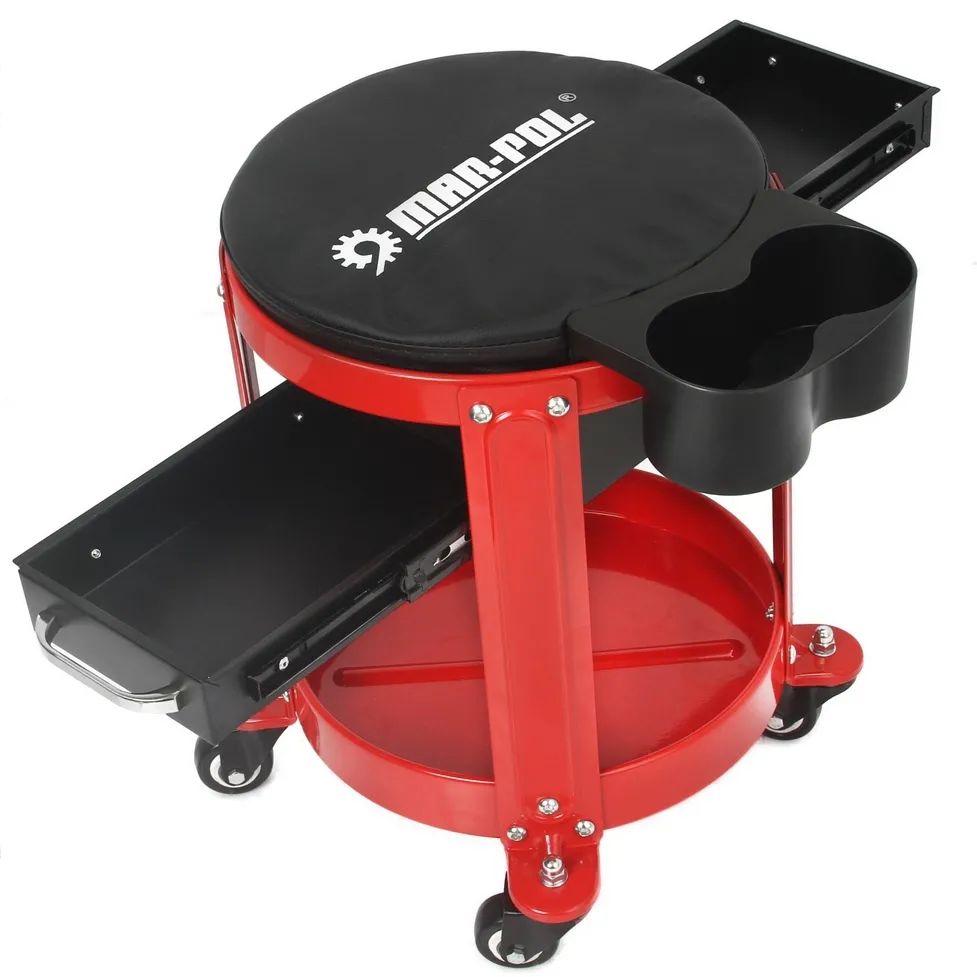 Taboret warsztatowy stołek z szufladami regulowany MAR-POL