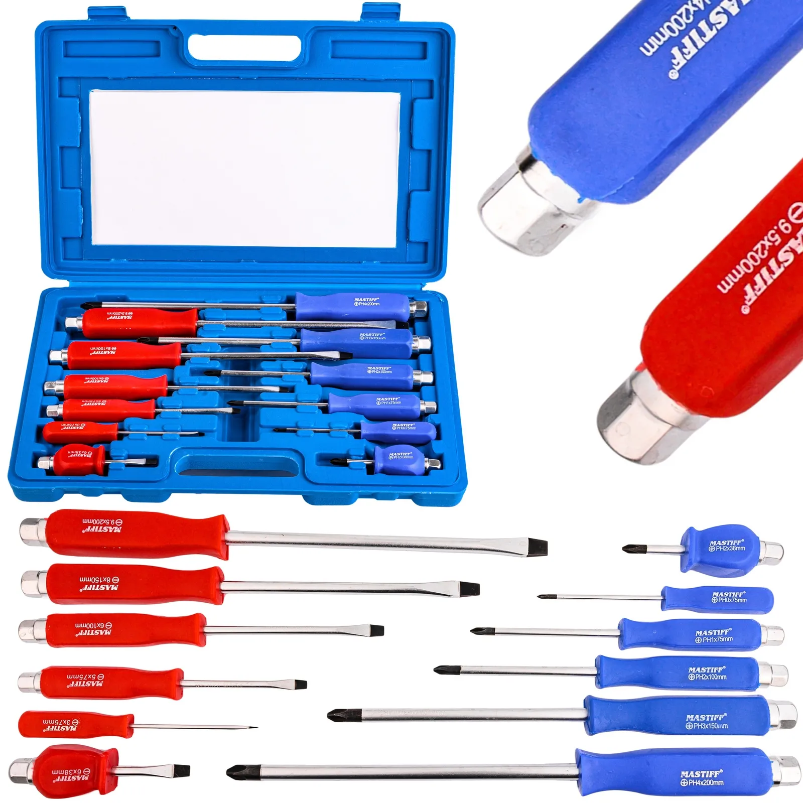 Zestaw śrubokrętów wkrętaków do pobijania 12 szt PH2 SILVER