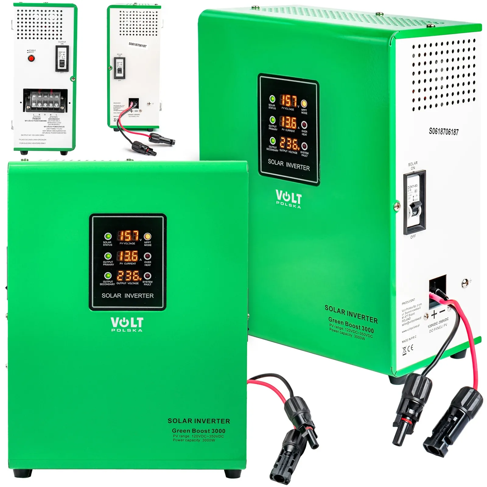 Przetwornica solarna GREEN BOOST 3000 do grzałki bojler grzania wody zasilanie z paneli VOLT POLSKA