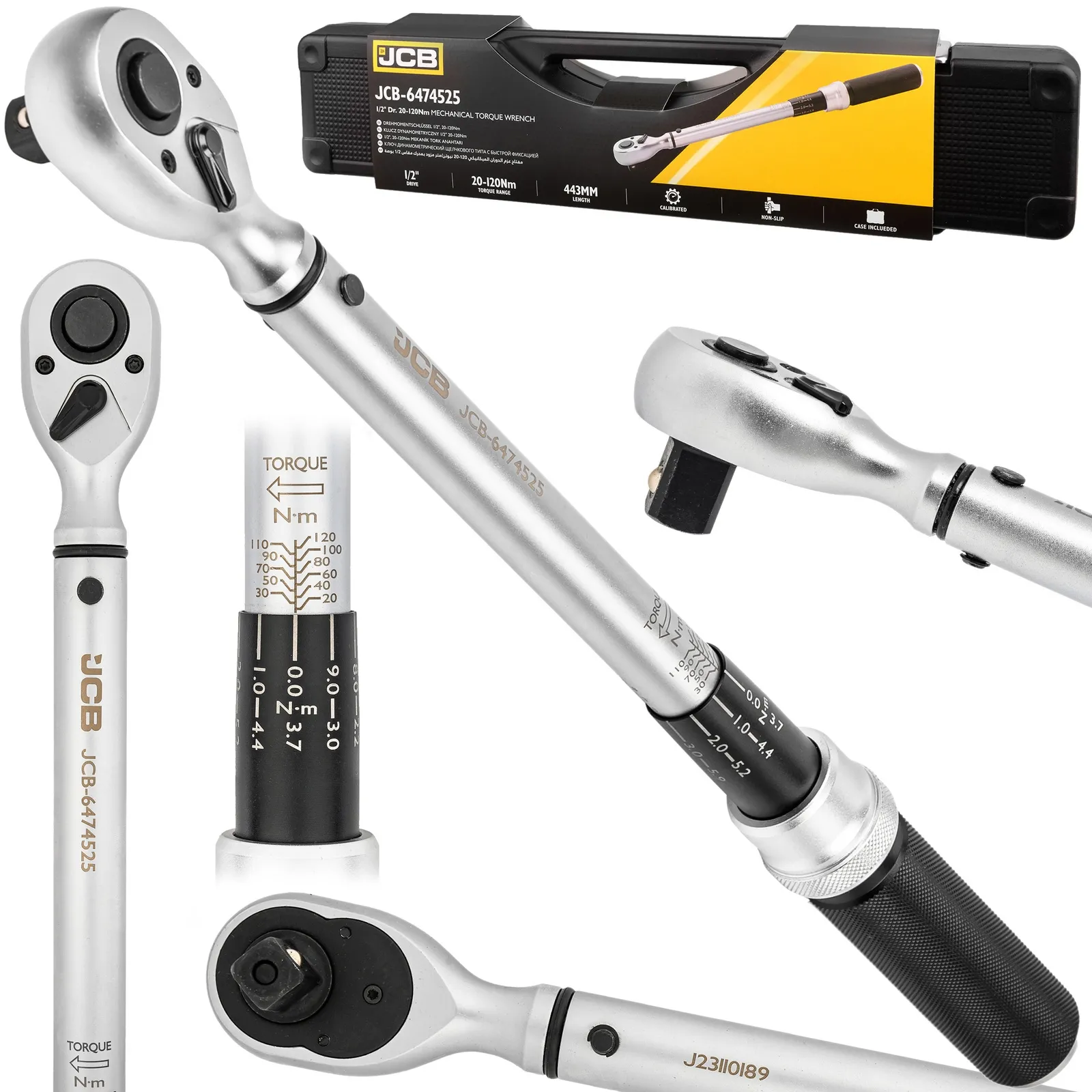 Klucz dynamometryczny z blokadą etui certyfikat kalibracji 20-120Nm 1/2" JCB