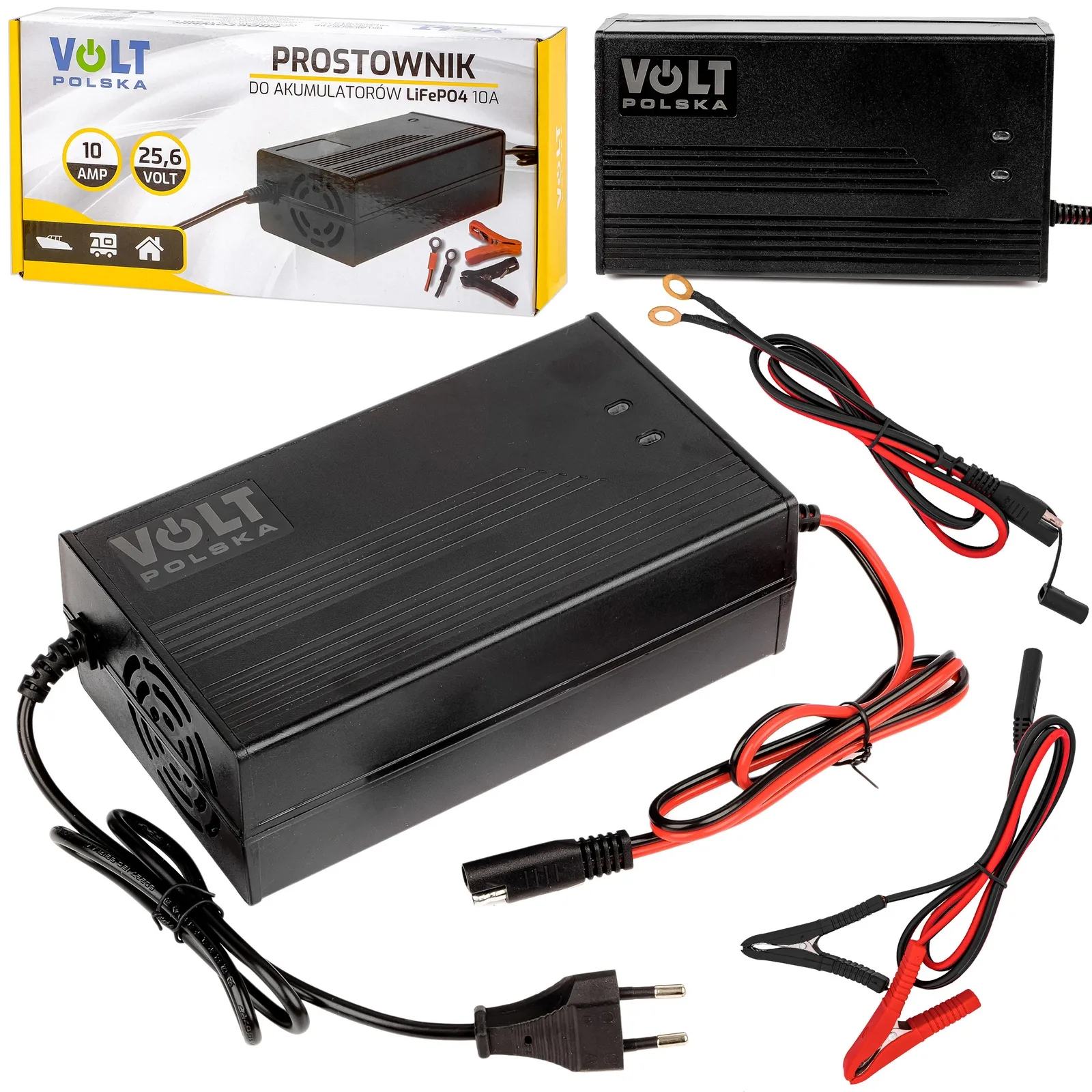 Prostownik ładowarka do ładowania akumulatora litowego LiFePo4 10A 24V VOLT POLSKA