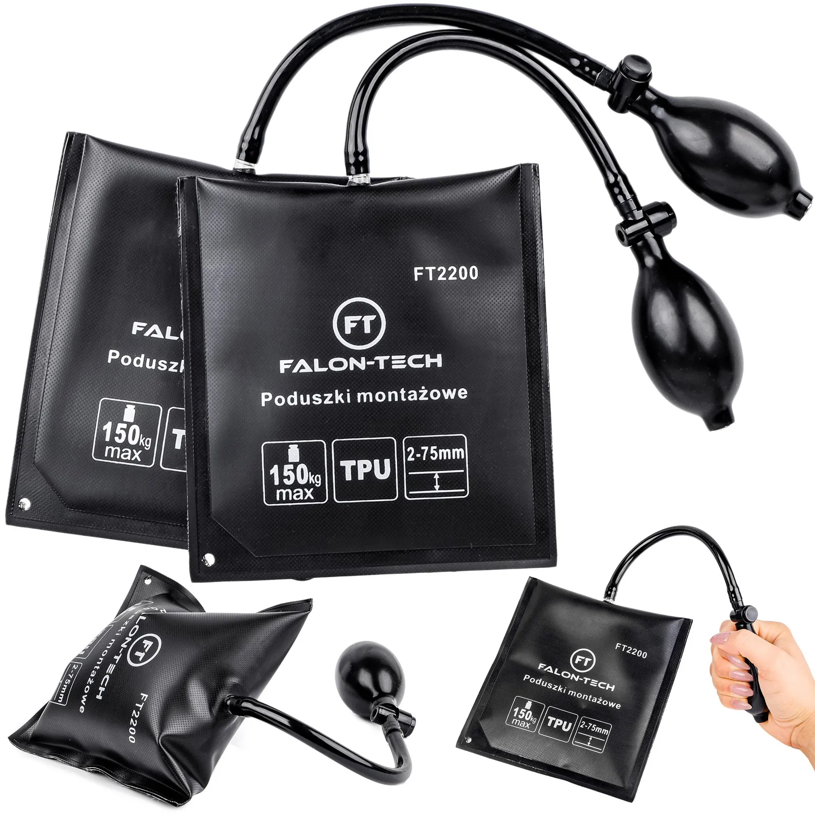 Poduszka montażowa pneumatyczna do podnoszenia mebli okien zestaw 150 kg 2 szt FALON-TECH